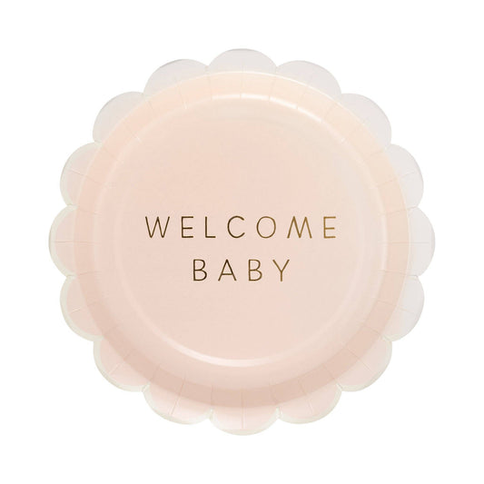 WELCOME BABY PINK PLATE