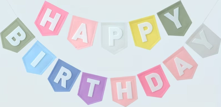 PASTEL HAPPY BIRTHDAY BANNER