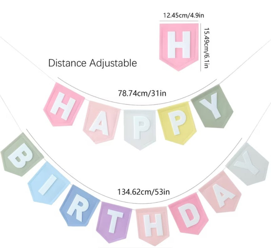 PASTEL HAPPY BIRTHDAY BANNER